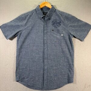 Marmot Button Down Shirt Mens Medium Blue Nylon Pocket‎ Seismic Brewing Classic